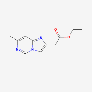 molecular formula C12H15N3O2 B12913772 Ethyl 2-(5,7-dimethylimidazo[1,2-c]pyrimidin-2-yl)acetate CAS No. 61830-72-6