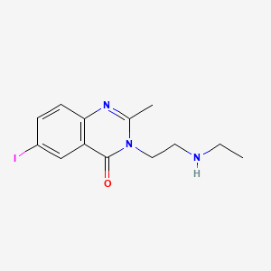 molecular formula C13H16IN3O B12913806 4(3H)-Quinazolinone, 3-(2-(ethylamino)ethyl)-6-iodo-2-methyl- CAS No. 77301-22-5