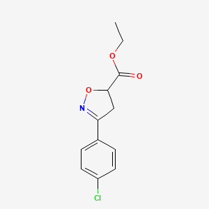 5-Isoxazolecarboxylic acid, 3-(4-chlorophenyl)-4,5-dihydro-, ethyl ester