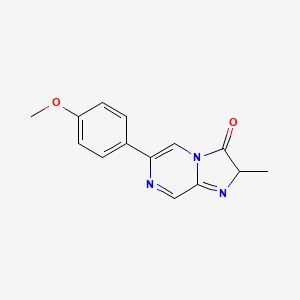 molecular formula C14H13N3O2 B12913842 6-(4-Methoxyphenyl)-2-methylimidazo[1,2-a]pyrazin-3(2H)-one CAS No. 185311-71-1