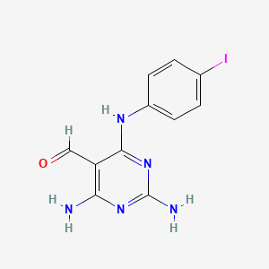 2,4-Diamino-6-[(4-iodophenyl)amino]pyrimidine-5-carbaldehyde