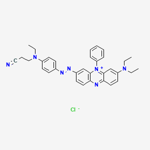 molecular formula C33H34N7.Cl<br>C33H34ClN7 B12913883 3-[[4-[(2-Cyanoethyl)ethylamino]phenyl]azo]-7-(diethylamino)-5-phenylphenazinium chloride CAS No. 68134-34-9