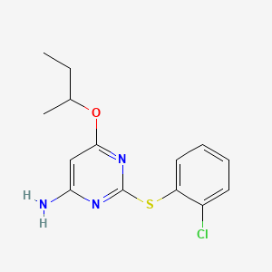 4-Pyrimidinamine, 2-((2-chlorophenyl)thio)-6-(1-methylpropoxy)-