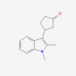 molecular formula C15H17NO B12913919 3-(1,2-Dimethyl-1h-indol-3-yl)cyclopentanone CAS No. 7253-48-7