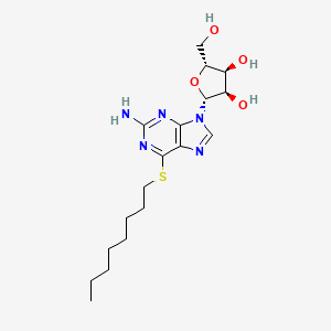 molecular formula C18H29N5O4S B12913935 (2R,3R,4S,5R)-2-(2-amino-6-octylsulfanylpurin-9-yl)-5-(hydroxymethyl)oxolane-3,4-diol 