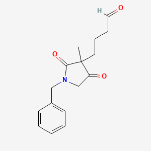 molecular formula C16H19NO3 B12913970 3-Pyrrolidinebutanal, 3-methyl-2,4-dioxo-1-(phenylmethyl)- CAS No. 674347-57-0