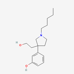 molecular formula C17H27NO2 B12914050 3-(3-(2-Hydroxyethyl)-1-pentylpyrrolidin-3-yl)phenol CAS No. 65866-68-4