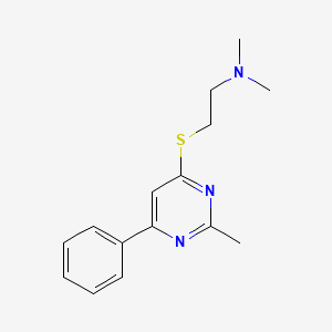 molecular formula C15H19N3S B12914056 N,N-Dimethyl-2-[(2-methyl-6-phenylpyrimidin-4-yl)sulfanyl]ethan-1-amine CAS No. 90185-67-4