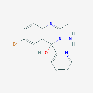 4-Quinazolinol, 3-amino-6-bromo-3,4-dihydro-2-methyl-4-(2-pyridinyl)-