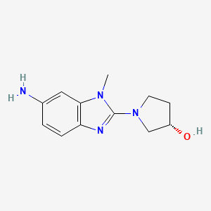 molecular formula C12H16N4O B12914112 (3S)-1-(6-Amino-1-methyl-1H-benzimidazol-2-yl)pyrrolidin-3-ol CAS No. 832102-77-9