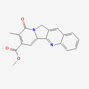 molecular formula C18H14N2O3 B12914117 methyl 8-methyl-9-oxo-11H-indolizino[1,2-b]quinoline-7-carboxylate CAS No. 55854-85-8