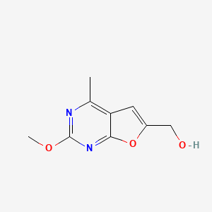 molecular formula C9H10N2O3 B12914125 Furo[2,3-d]pyrimidine-6-methanol, 2-methoxy-4-methyl- CAS No. 649558-74-7