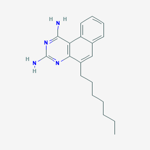 molecular formula C19H24N4 B12914186 5-Heptylbenzo[f]quinazoline-1,3-diamine CAS No. 53526-06-0