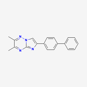 molecular formula C19H16N4 B12914224 6-([1,1'-Biphenyl]-4-yl)-2,3-dimethylimidazo[1,2-b][1,2,4]triazine CAS No. 83657-46-9