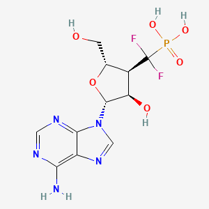 molecular formula C11H14F2N5O6P B12914234 (((2S,3S,4R,5R)-5-(6-Amino-9H-purin-9-yl)-4-hydroxy-2-(hydroxymethyl)tetrahydrofuran-3-yl)difluoromethyl)phosphonic acid 