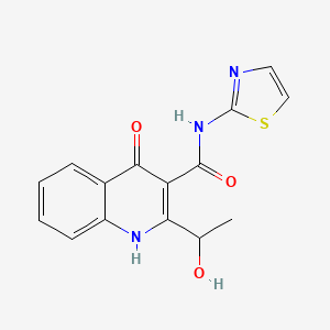 molecular formula C15H13N3O3S B12914240 2-(1-Hydroxyethyl)-4-oxo-N-(1,3-thiazol-2-yl)-1,4-dihydroquinoline-3-carboxamide CAS No. 89441-35-0