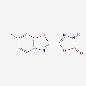 molecular formula C10H7N3O3 B12914241 5-(6-Methyl-1,3-benzoxazol-2-yl)-1,3,4-oxadiazol-2(3H)-one CAS No. 78620-17-4