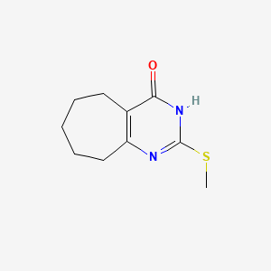 4H-Cycloheptapyrimidin-4-one, 3,5,6,7,8,9-hexahydro-2-(methylthio)-