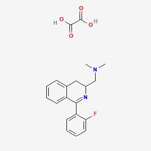 molecular formula C20H21FN2O4 B12914249 1-[1-(2-fluorophenyl)-3,4-dihydroisoquinolin-3-yl]-N,N-dimethylmethanamine;oxalic acid CAS No. 83658-12-2