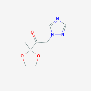 molecular formula C8H11N3O3 B12914259 1-(2-Methyl-1,3-dioxolan-2-yl)-2-(1H-1,2,4-triazol-1-yl)ethan-1-one CAS No. 90258-56-3