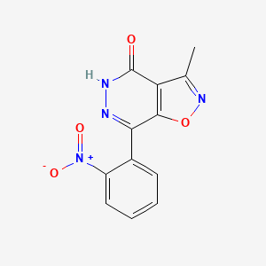 molecular formula C12H8N4O4 B12914260 3-Methyl-7-(2-nitrophenyl)[1,2]oxazolo[4,5-d]pyridazin-4(5H)-one CAS No. 923569-70-4