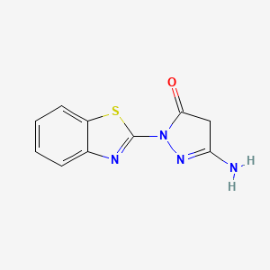 molecular formula C10H8N4OS B12914265 5-Amino-2-(1,3-benzothiazol-2-yl)-2,4-dihydro-3H-pyrazol-3-one CAS No. 54178-30-2