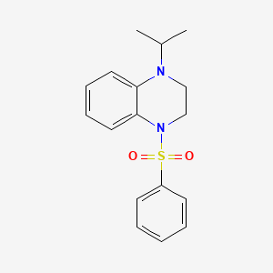 molecular formula C17H20N2O2S B12914288 1-(Phenylsulfonyl)-4-propan-2-yl-2,3-dihydroquinoxaline CAS No. 6344-74-7