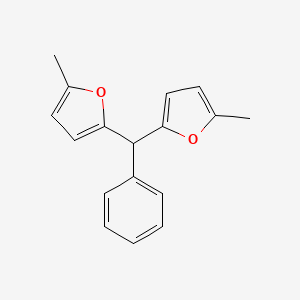 molecular formula C17H16O2 B12914293 2,2'-Benzylidenebis(5-methylfuran) CAS No. 86694-47-5