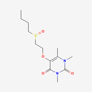 molecular formula C13H22N2O4S B12914349 1,3,6-Trimethyl-5-butylsulfinylethoxyuracil CAS No. 180274-10-6