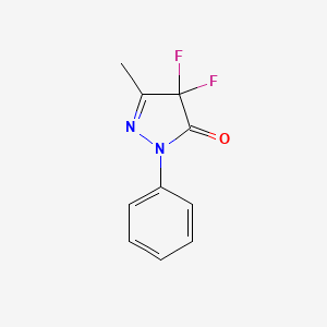 molecular formula C10H8F2N2O B12914352 3H-Pyrazol-3-one, 4,4-difluoro-2,4-dihydro-5-methyl-2-phenyl- CAS No. 56875-01-5