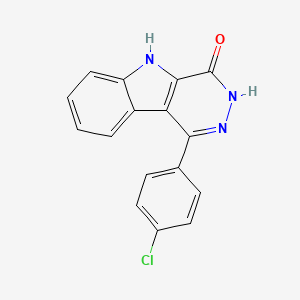 molecular formula C16H10ClN3O B12914401 1-(4-Chlorophenyl)-3H-pyridazino[4,5-b]indol-4(5H)-one CAS No. 5256-60-0