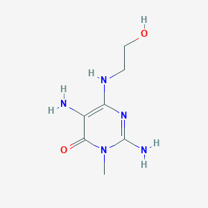 molecular formula C7H13N5O2 B12914405 2,5-Diamino-6-((2-hydroxyethyl)amino)-3-methylpyrimidin-4(3H)-one CAS No. 61693-32-1