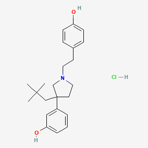 Phenol, m-(1-(p-hydroxyphenethyl)-3-neopentyl-3-pyrrolidinyl)-, hydrochloride