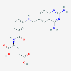 molecular formula C21H22N6O5 B12914431 (S)-2-(3-(((2,4-Diaminoquinazolin-6-yl)methyl)amino)benzamido)pentanedioic acid 