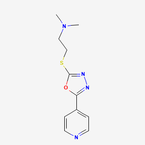 molecular formula C11H14N4OS B12914508 N,N-Dimethyl-2-{[5-(pyridin-4-yl)-1,3,4-oxadiazol-2-yl]sulfanyl}ethan-1-amine CAS No. 88317-55-9