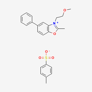 molecular formula C24H25NO5S B12914518 3-(2-methoxyethyl)-2-methyl-5-phenyl-1,3-benzoxazol-3-ium;4-methylbenzenesulfonate CAS No. 63123-41-1