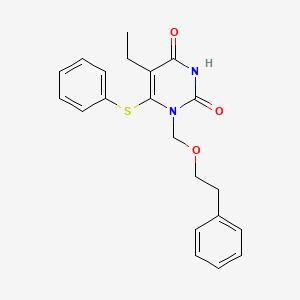 5-Ethyl-1-((phenethyloxy)methyl)-6-(phenylthio)uracil