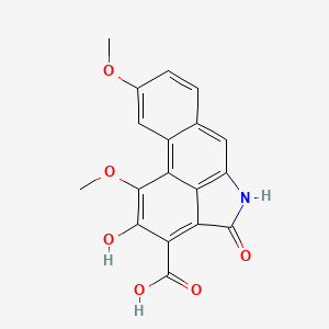 molecular formula C18H13NO6 B12914562 2-Hydroxy-1,9-dimethoxy-4-oxo-4,5-dihydrodibenzo[cd,f]indole-3-carboxylic acid CAS No. 106283-35-6