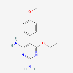 molecular formula C13H16N4O2 B12914578 2,4-Pyrimidinediamine, 6-ethoxy-5-(4-methoxyphenyl)- CAS No. 61539-18-2