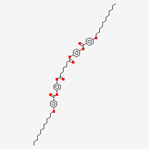 molecular formula C57H76O10 B12914596 Bis(4-((4-(dodecyloxy)benzoyl)oxy)phenyl) heptanedioate CAS No. 765954-11-8