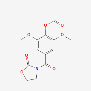 2-Oxazolidinone, 3-(4-(acetyloxy)-3,5-dimethoxybenzoyl)-