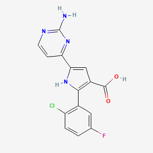 5-(2-Aminopyrimidin-4-yl)-2-(2-chloro-5-fluorophenyl)-1H-pyrrole-3-carboxylic acid