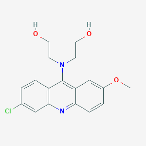 molecular formula C18H19ClN2O3 B12914713 2,2'-((6-Chloro-2-methoxyacridin-9-yl)azanediyl)diethanol CAS No. 7469-87-6