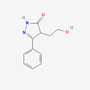 molecular formula C11H12N2O2 B12914714 4-(2-Hydroxyethyl)-5-phenyl-2,4-dihydro-3H-pyrazol-3-one CAS No. 10244-77-6