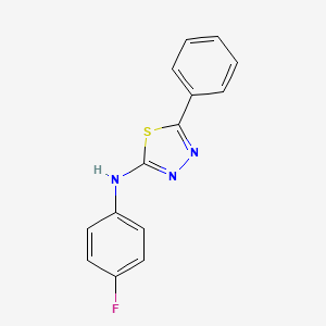 molecular formula C14H10FN3S B12914809 N-(4-fluorophenyl)-5-phenyl-1,3,4-thiadiazol-2-amine CAS No. 827580-36-9