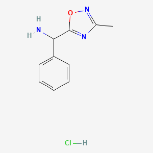 molecular formula C10H12ClN3O B1291482 (3-Methyl-1,2,4-oxadiazol-5-yl)(phenyl)methanamine hydrochloride CAS No. 1184984-85-7