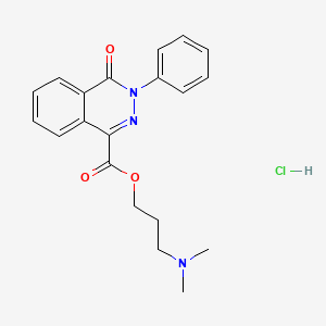 molecular formula C20H22ClN3O3 B12914826 1-Phthalazinecarboxylic acid, 4-oxo-3-phenyl-, 3-(dimethylamino)propyl ester, hydrochloride CAS No. 21131-15-7