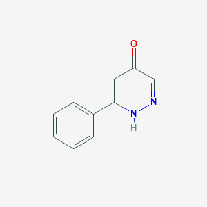 molecular formula C10H8N2O B12914827 4-Pyridazinol, 6-phenyl- CAS No. 89868-16-6