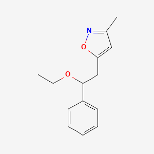 molecular formula C14H17NO2 B12914830 Isoxazole, 5-(2-ethoxy-2-phenylethyl)-3-methyl- CAS No. 61449-16-9