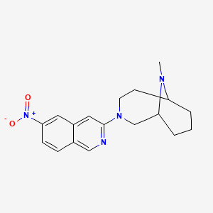 molecular formula C18H22N4O2 B12914836 10-Methyl-3-(6-nitroisoquinolin-3-yl)-3,10-diazabicyclo[4.3.1]decane CAS No. 649757-11-9